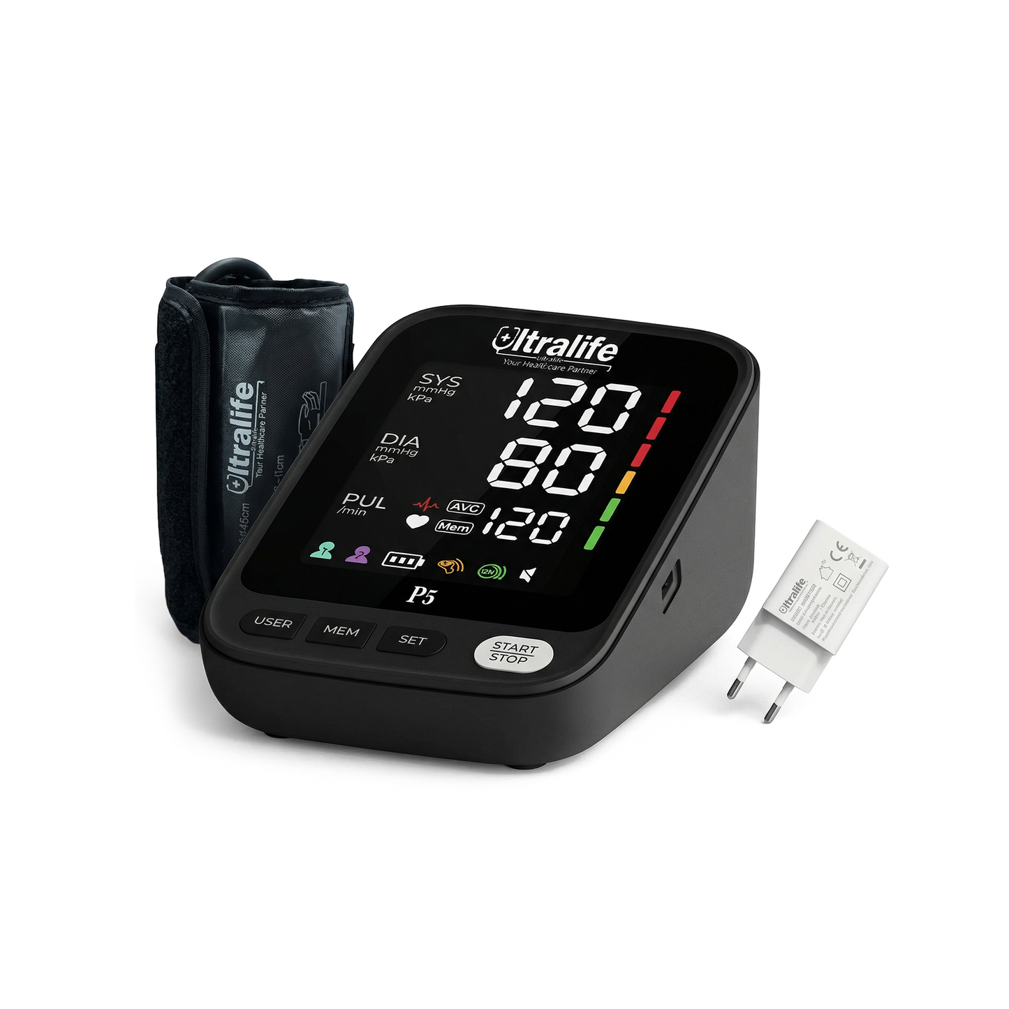 ضغط الدم ذراع + أدبتور (P5) ألترالايـــف جهاز قياس