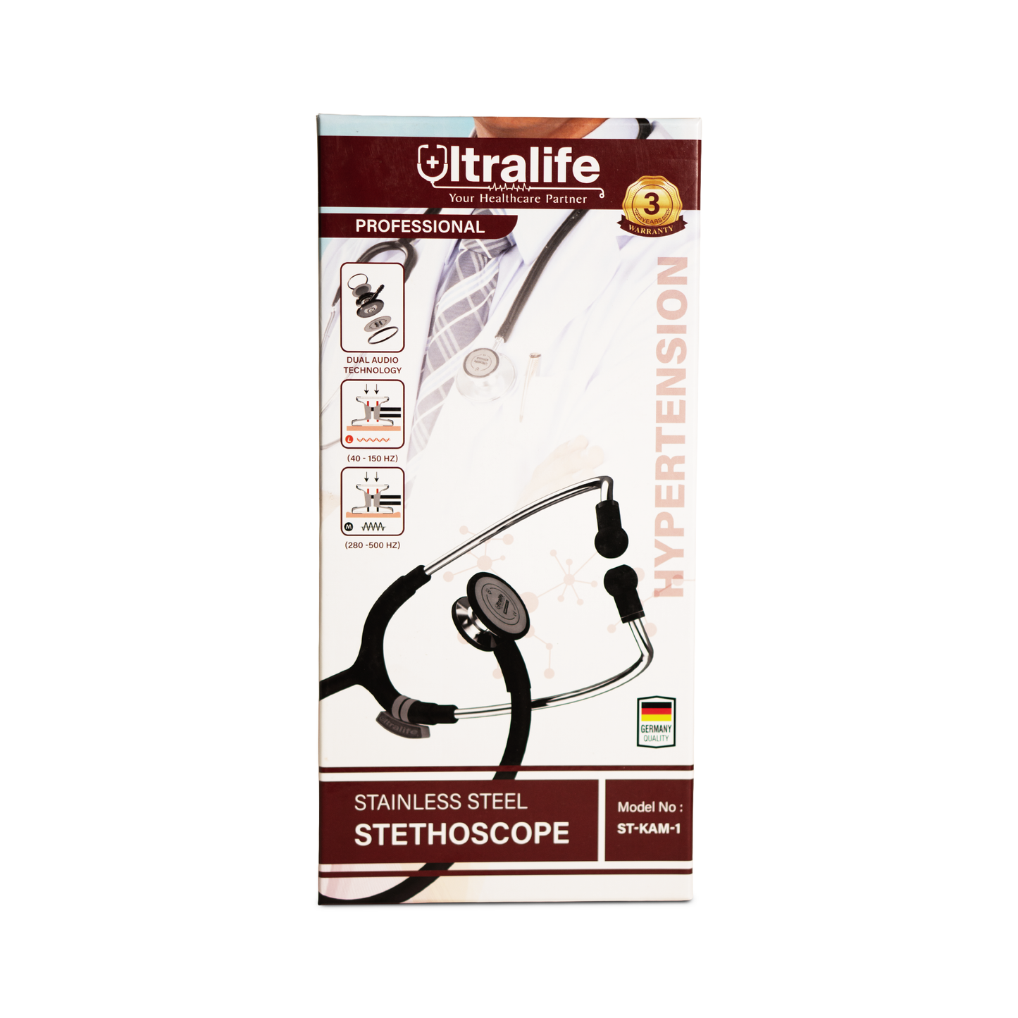 (Stainlessteel)ألترالايـــف سماعة طبيب بروفيشنال