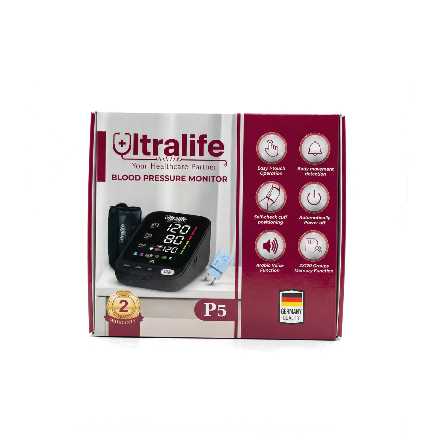 ضغط الدم ذراع + أدبتور (P5) ألترالايـــف جهاز قياس