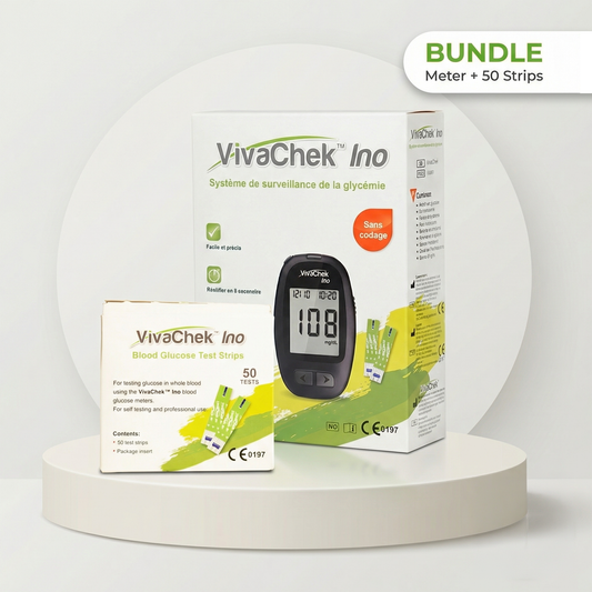 جهاز فيفا تشيك- جهاز قياس السكر بالدم + 50 شريط