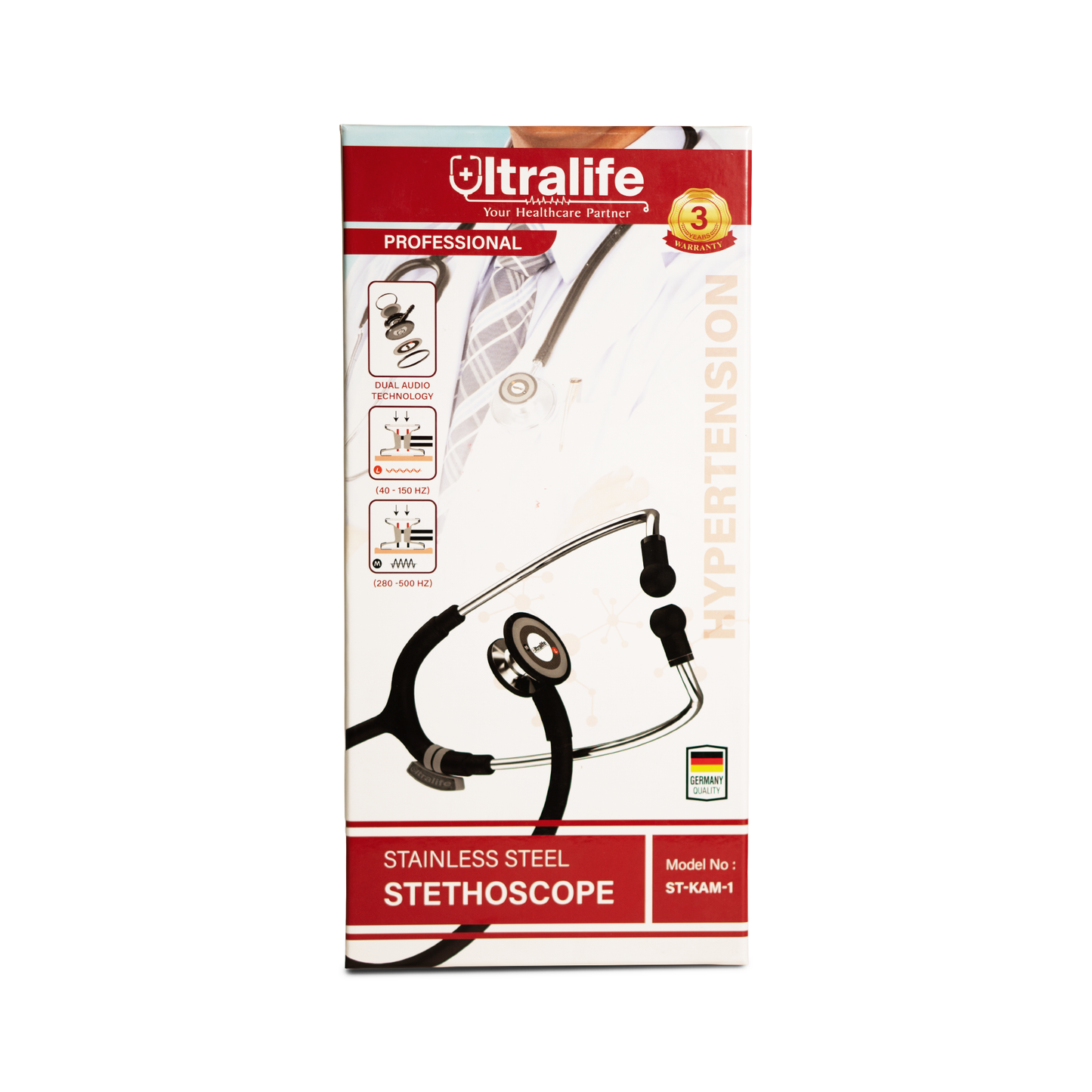 (Stainlesssteel)ألترالايـــف سماعة طبيب بروفيشنال
