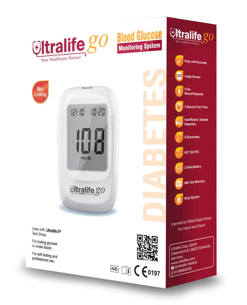 Ultralife Go Blood Glucose Meter +50 Test strips 